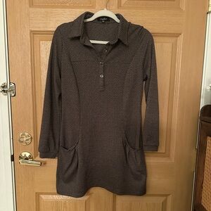 Papillon Blanc Brown Patterned Dress